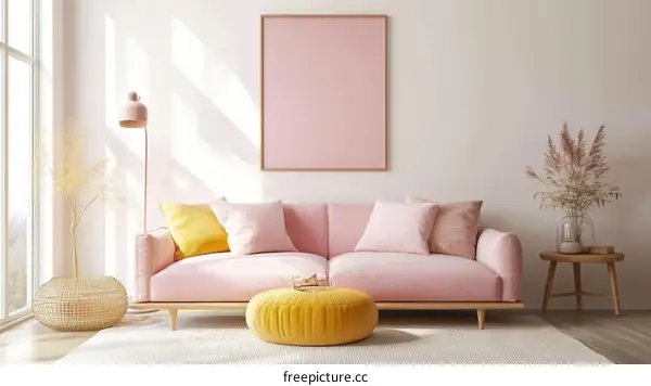 Modern Pink Living Room Interior Design