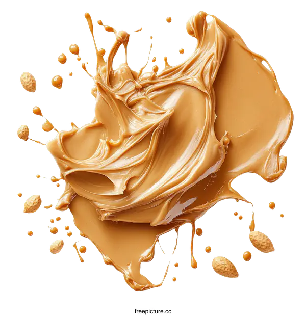 [Transparent Background PNG]Peanut Butter Splash Texture Food Photography
