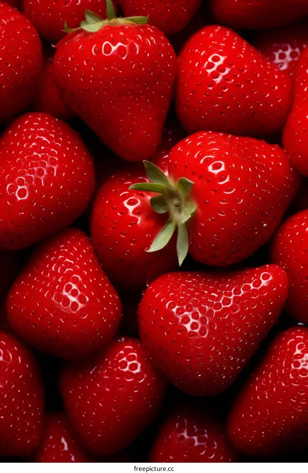 Close-Up of Fresh Red Strawberries