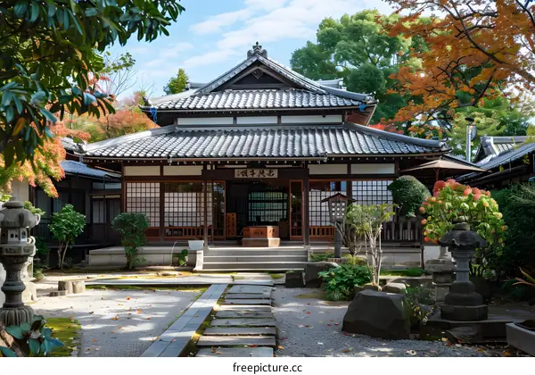 Traditional Japanese House with Garden