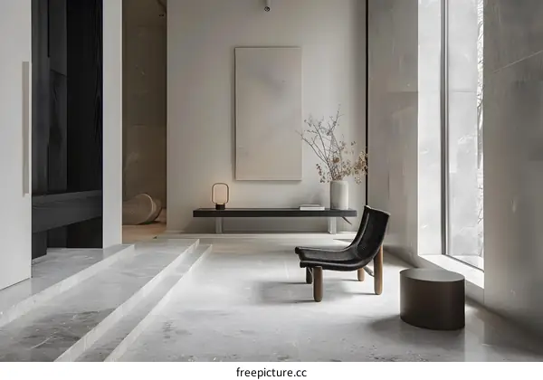 Modern Minimalist Interior Design with a Window View