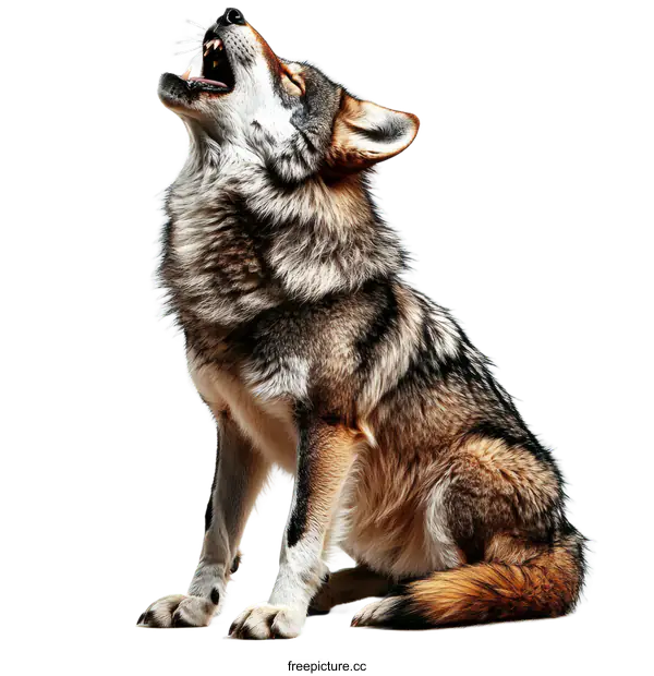 [Transparent Background PNG]Majestic Wolf in Profile View