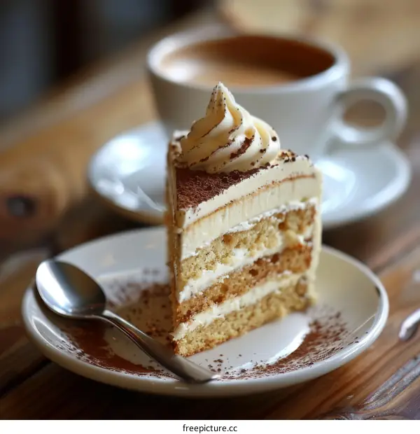 Classic Tiramisu Cake with Espresso Coffee
