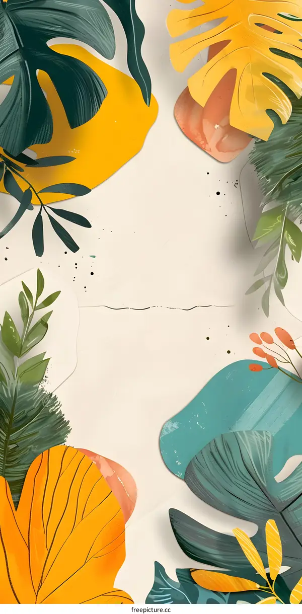 Tropical Leaf Pattern Background Design