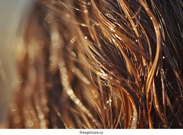 Close Up Photography of Wet Brown Hair