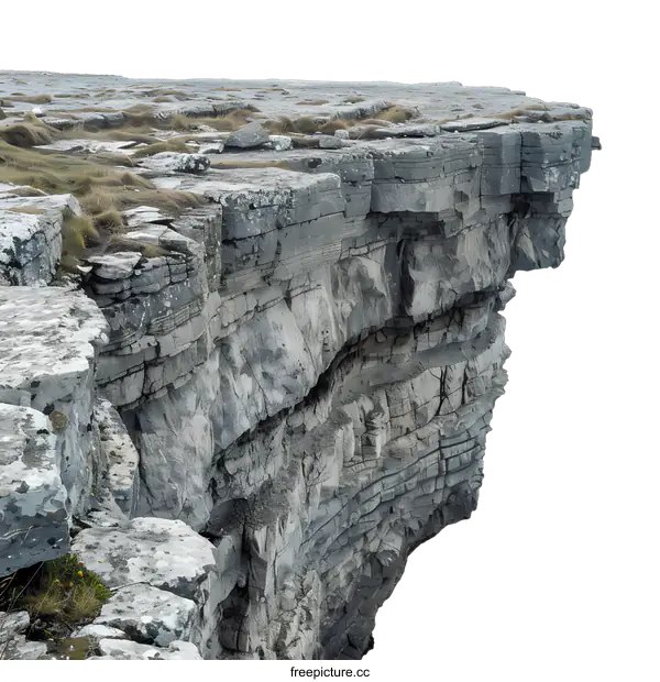 [Transparent Background PNG]Rocky Cliff Edge Isolated On White Background