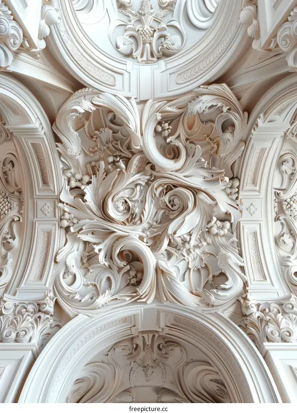 White Baroque Ceiling Detail
