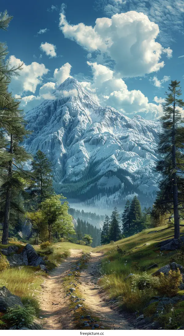 Panoramic beauty, mountain range in the distance