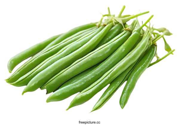 [Transparent Background PNG]Fresh Green Beans Close-up