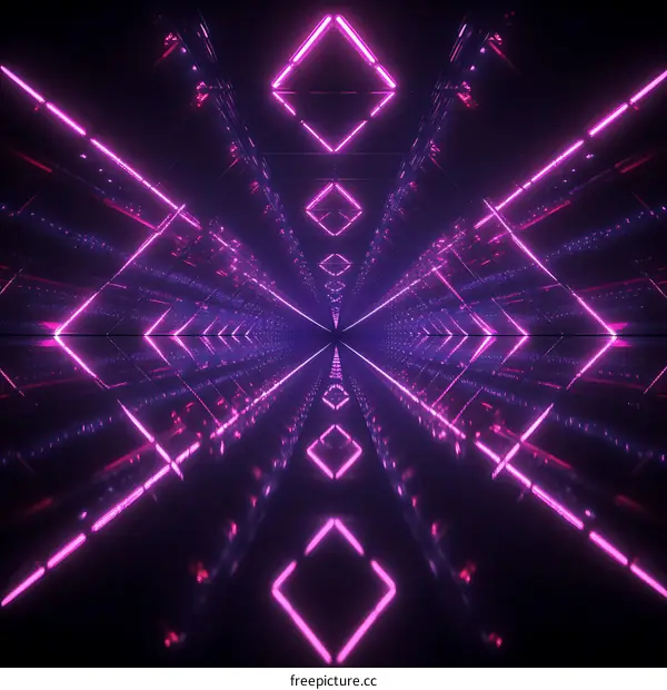 Abstract Futuristic Neon Tunnel