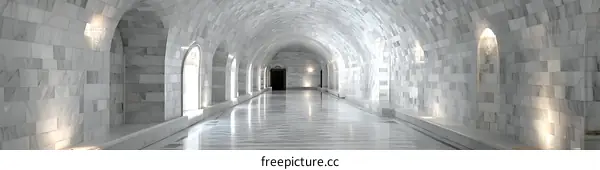Elegant White Stone Corridor Interior