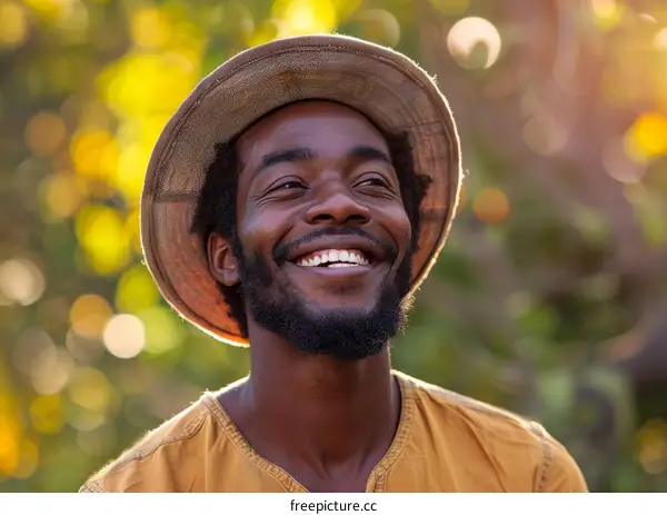 Joyful Man in Outdoor Setting