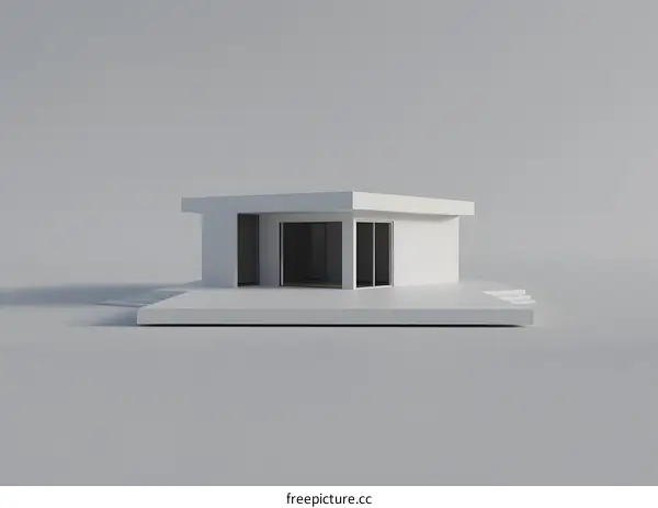 Modern Minimalist White House 3D Render