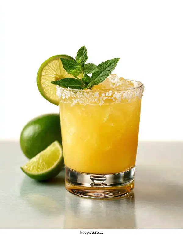 Refreshing Citrus Cocktail with Mint Garnish