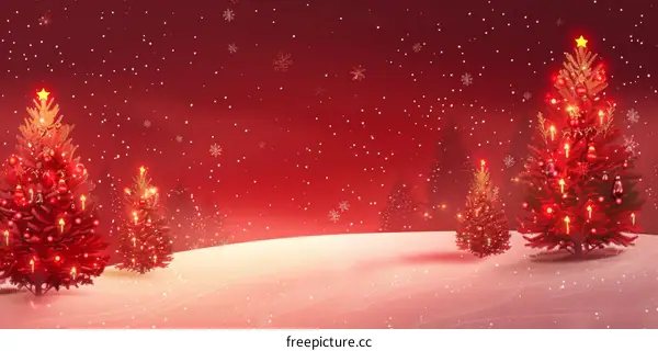 Christmas in the Red Snowy Night