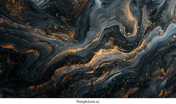 Black and gold abstract painting