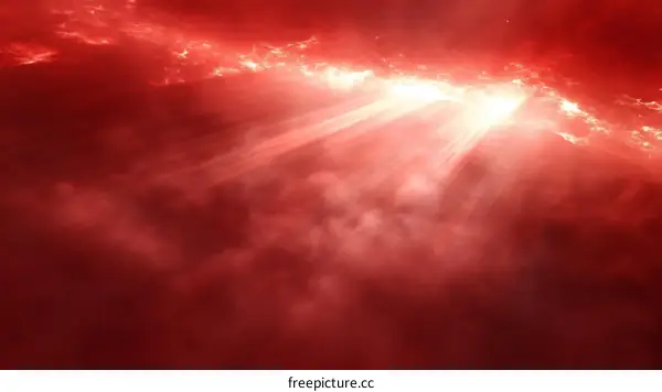Radiant Red Celestial Sky