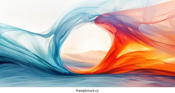 Blue and orange abstract painting