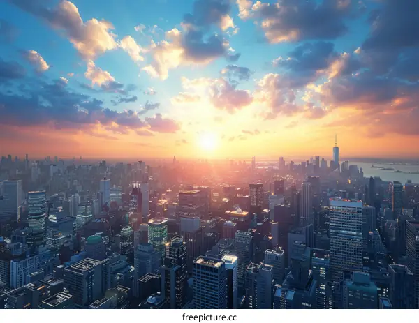 Manhattan Skyline Sunset