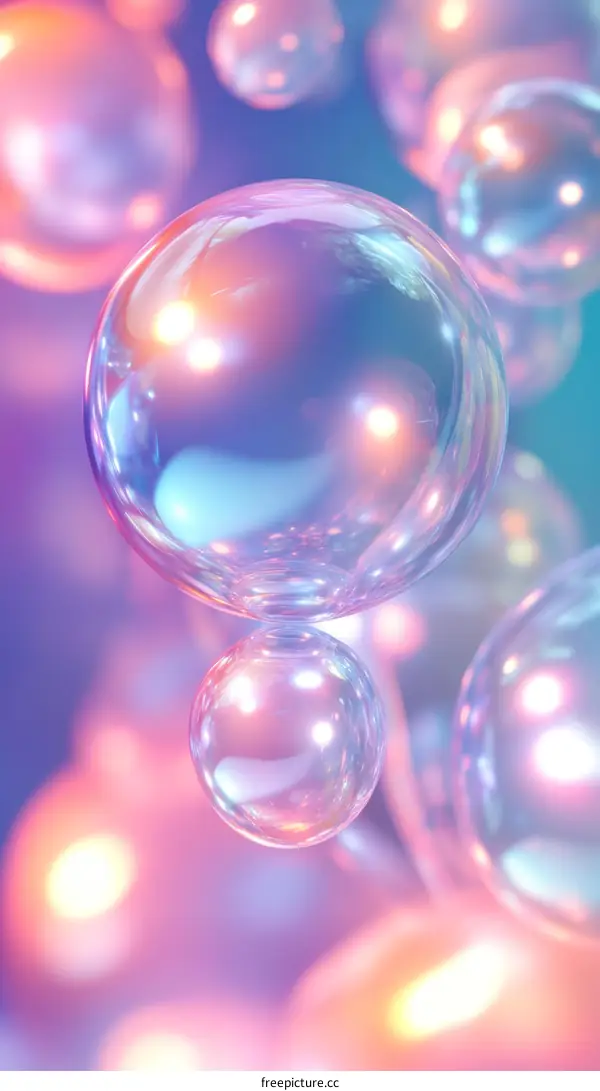 Abstract Pastel Soap Bubbles Background