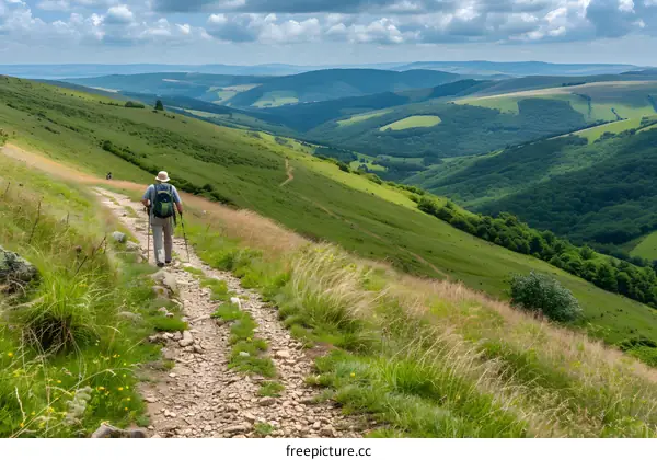 Hiking Trail in the Mountains with a View
