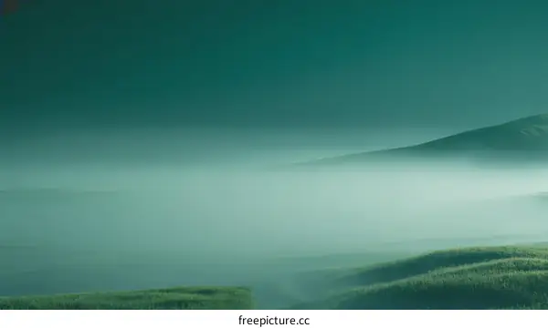 Misty Morning Landscape of Rolling Hills