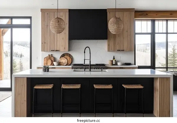 Modern Farmhouse Kitchen with Panoramic Views