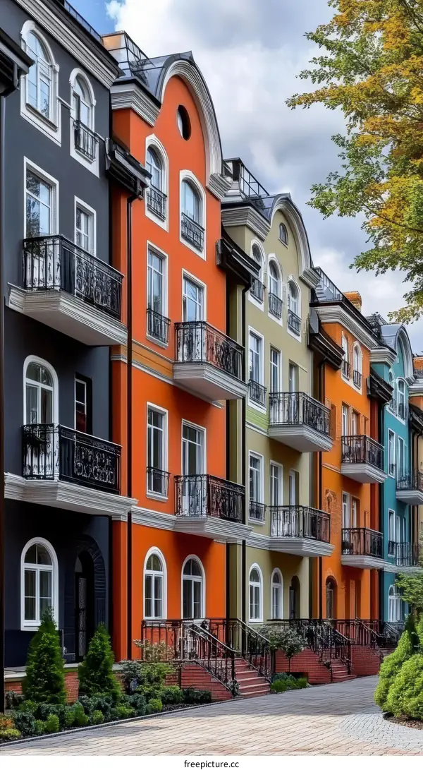 Colorful European Style Townhouses