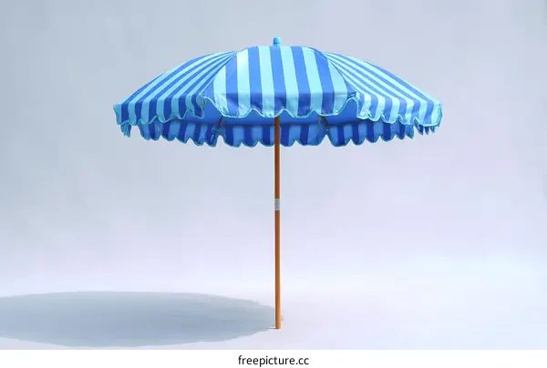 Striped Blue and Light Blue Beach Umbrella