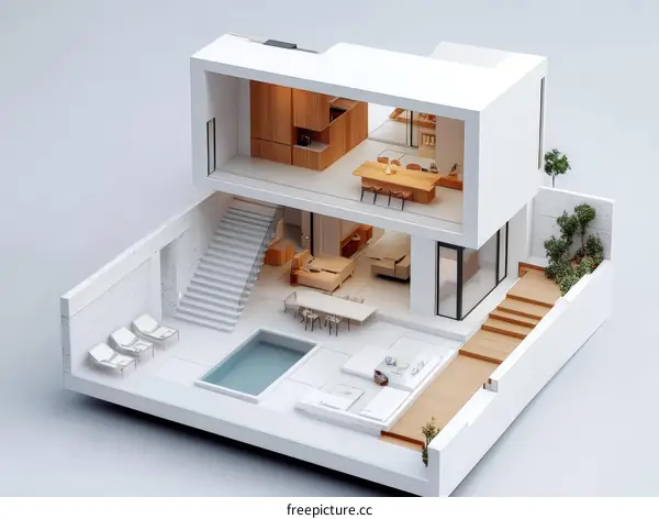 Modern House Interior Design Illustration