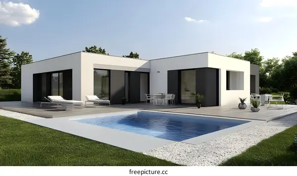 Modern House with Swimming Pool Design