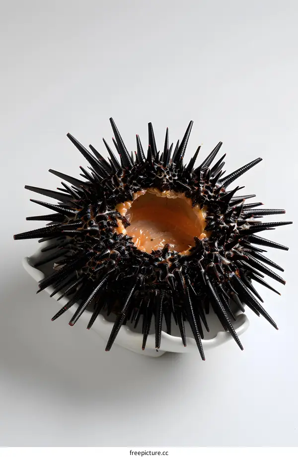 Fresh Sea Urchin on White Background