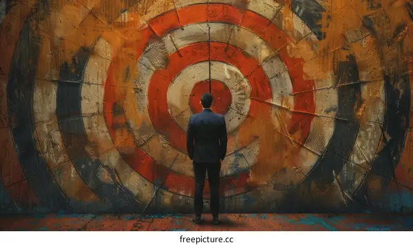 man standing in front of a target