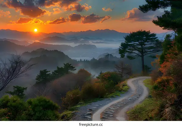 Sunset over the mountains