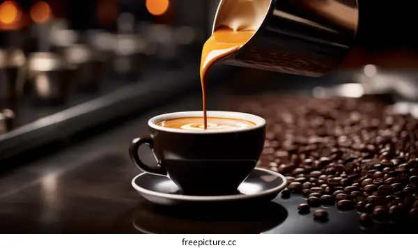 Barista Making Latte Art