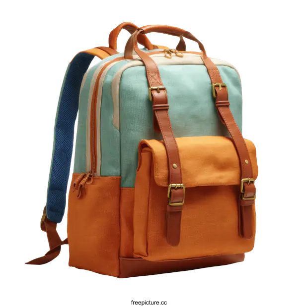 [Transparent Background PNG]Colorful Multi-Color Canvas Backpack Design