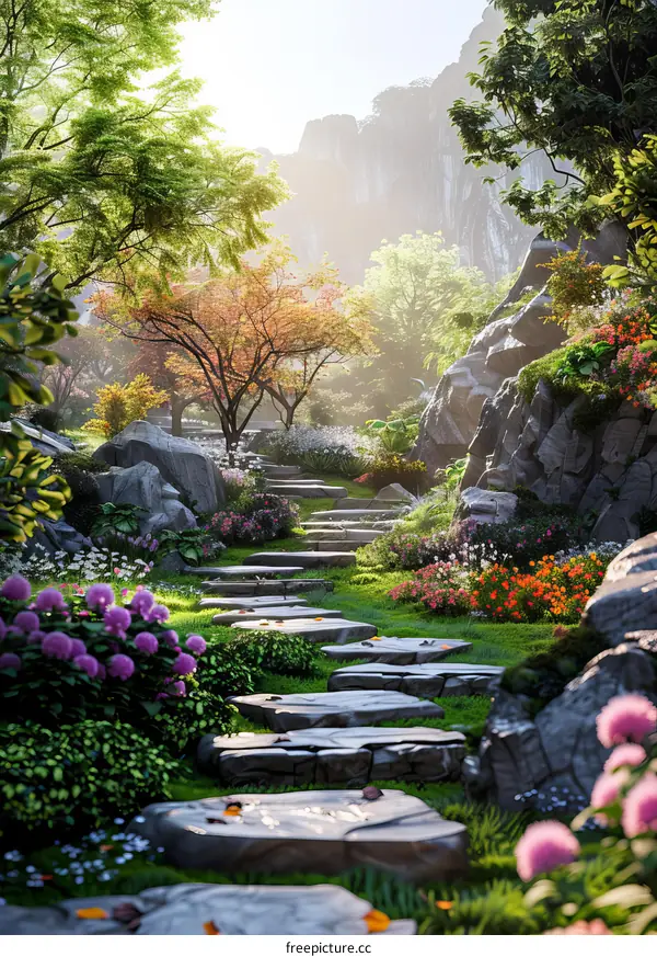 Stone Path through Magical Forest