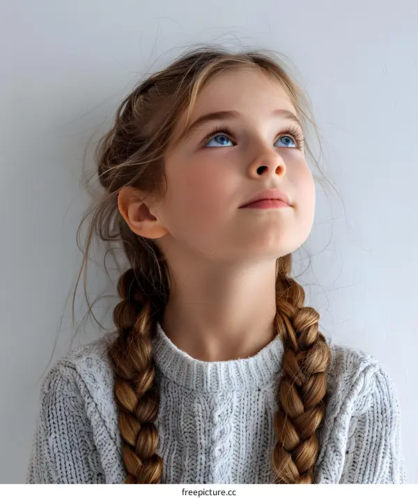 Little Girl Looking Up with Hope