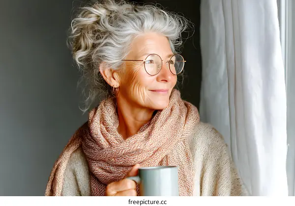 Thoughtful Senior Woman by the Window