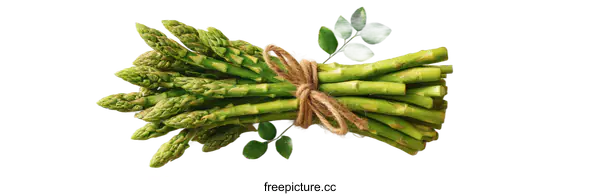 [Transparent Background PNG]Fresh Bunch of Asparagus Tied with Twine