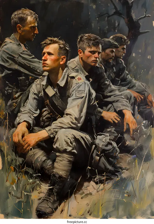 Five Soldiers in a Trench