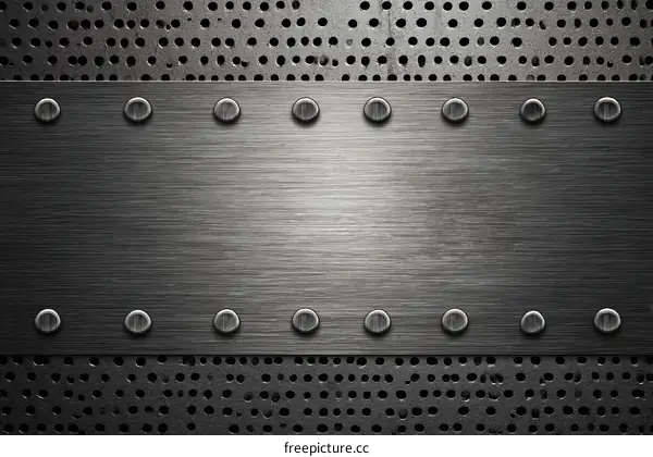Metallic Texture Background with Perforated Panel