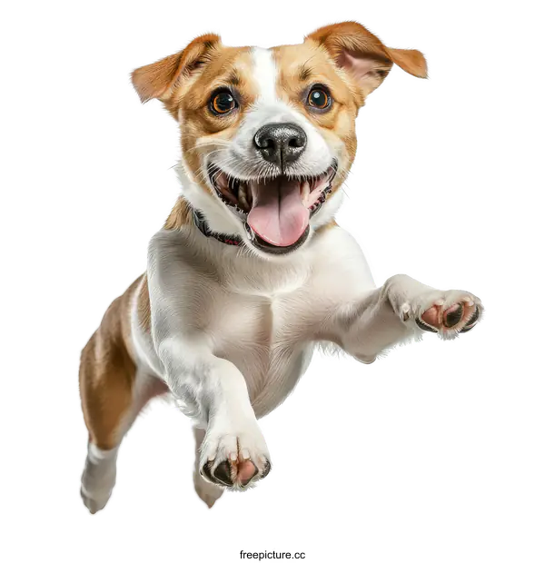 [Transparent Background PNG]Happy Jack Russell Terrier Jumping in the Air