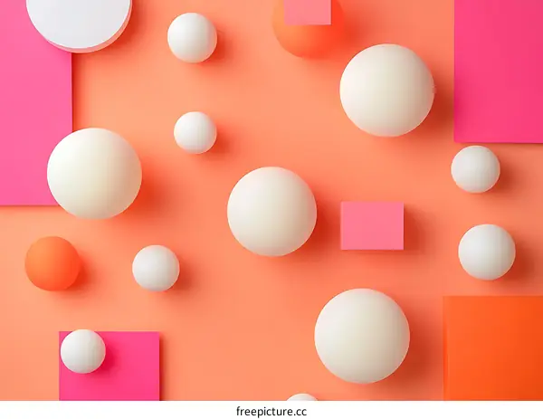 Abstract Geometric Shapes on a Peach Background