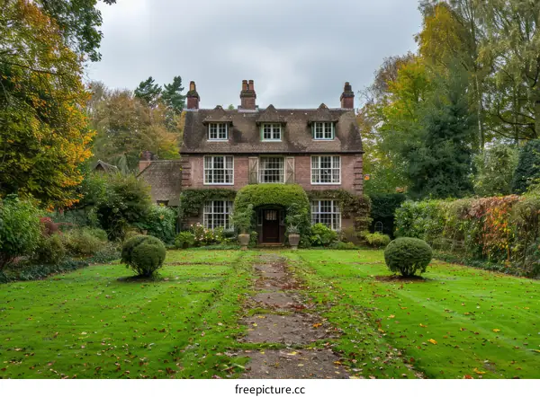 Tudor Revival Style Brick and Stone Residence