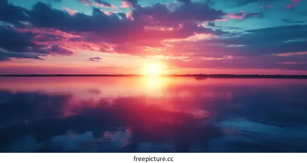 Beautiful Sunset over Calm Water