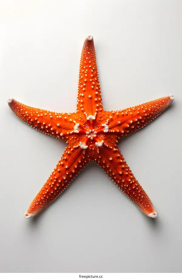 Orange Starfish on White Background