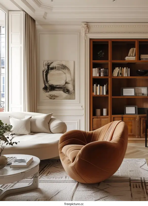 Elegant Living Room Interior Design with Artistic Accent