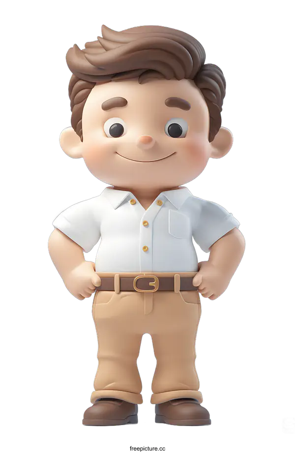 [Transparent Background PNG]3d cartoon character of a man