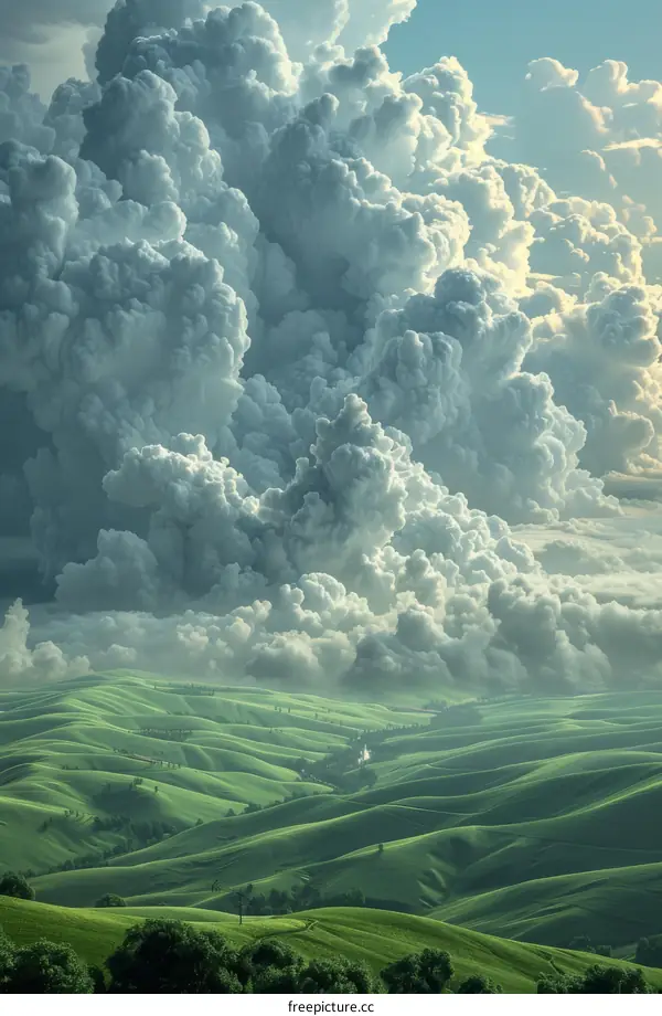 Dramatic Sky Over Lush Rolling Hills